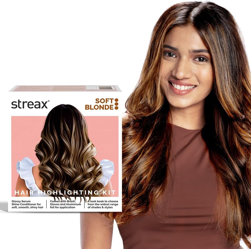Hair Colour Highlight Kit | Blonde, Soft Blonde - Pack of 1 | Enriched With Walnut & Argan Oil | For Women | Rich, Vibrant, Easy to Use, DIY Application