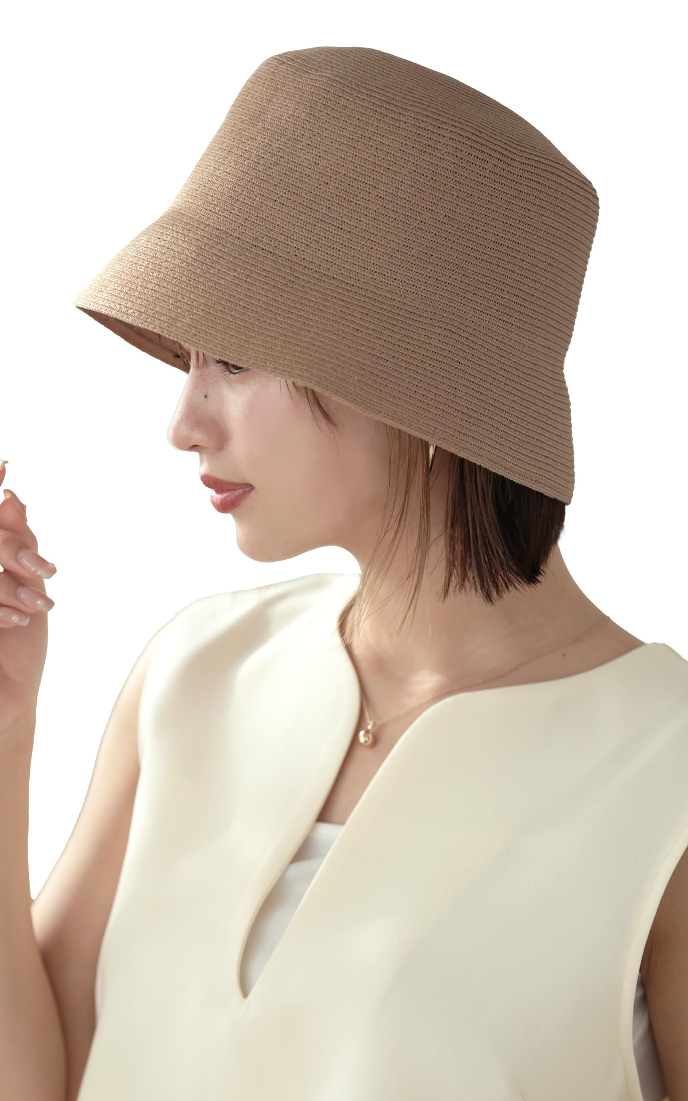 Amazon | [LittleAndMore] UVカット99% 帽子 レディース 遮光