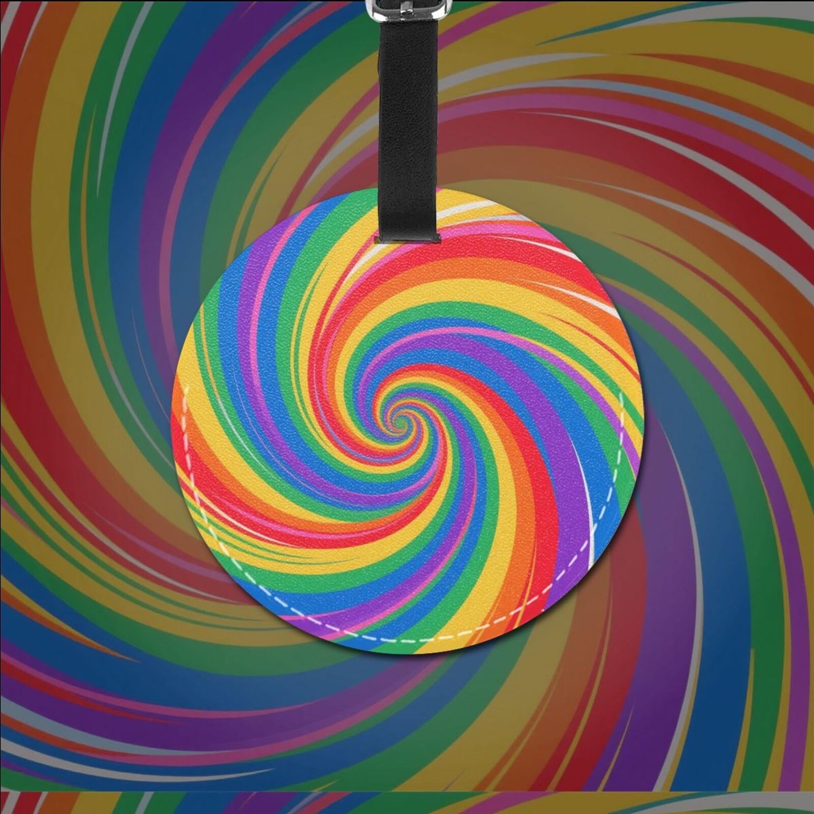 Etichette per bagagli per la privacy, impermeabili, psichedeliche, trippy tie dye, etichette per bagagli con cinturino da polso regolabile, etichetta per valigia da uomo