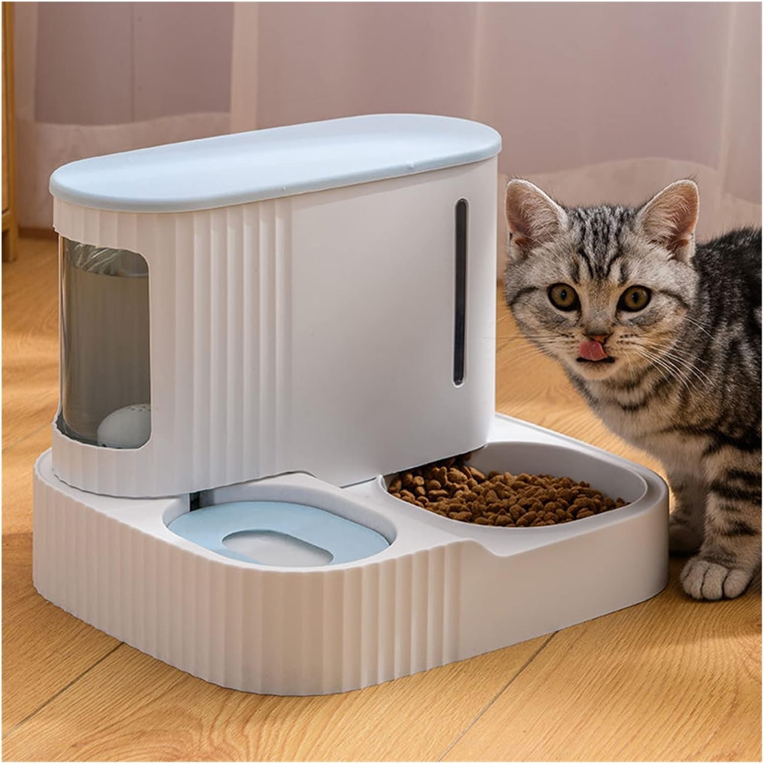 HOUKAI 3L Pet Cat Automatic Feeder Dog Auto Food Water Feeding Double