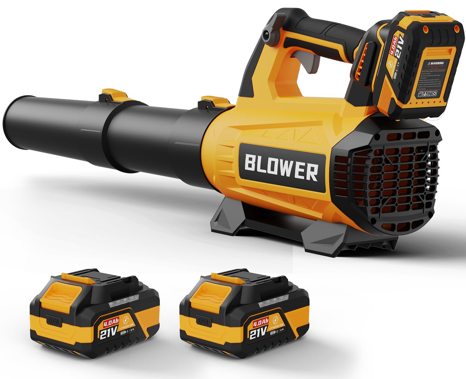 Photo 1 of Leaf Blower Cordless - 630CFM/160MPH, 21V Powerful Electric Cordless Leaf Blower with 2 x 4.0Ah Batteries and Charger, Battery Powered Leaf Blowers for Lawn Care, Patio, Yard, Dust, Snow
