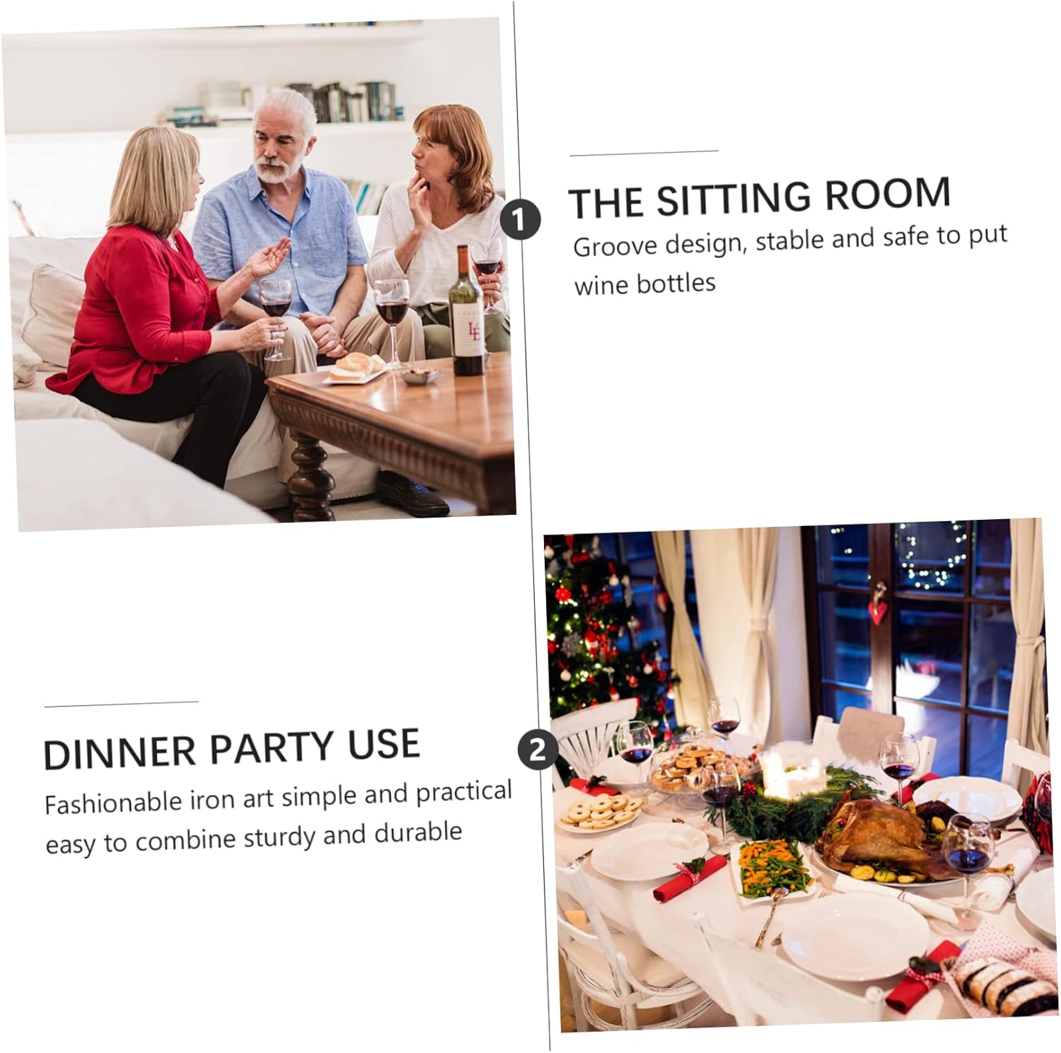 Decorative Wine Rack Stand Retro Wine Holder for Kitchen Freestanding Storage Tricycle Design