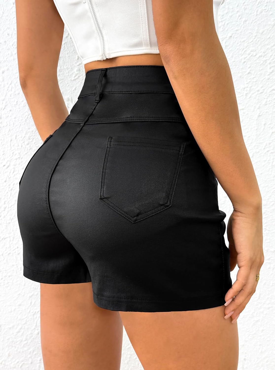 Avanova Women Faux Leather High Waist Legging Shorts Summer Sexy Stretchy Shorts - Image 4