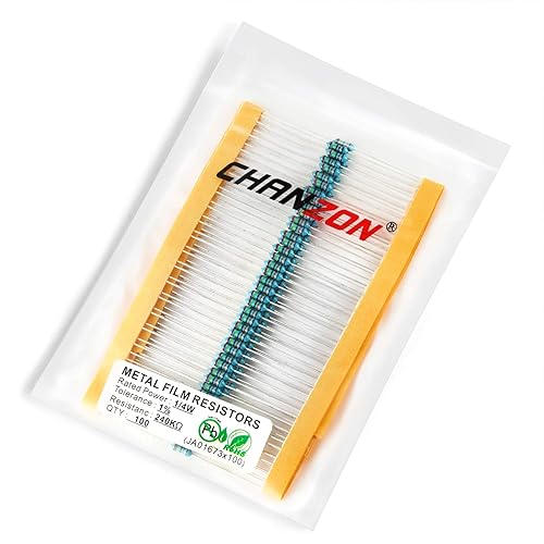 Vista 662 de Chanzon 100pcs 1/4W (0.25W) 33K Ω ohmios Resistencia fija de película metálica 0.01 ±1% Tolerancia 33KR MF Resistencias de orificio pasante