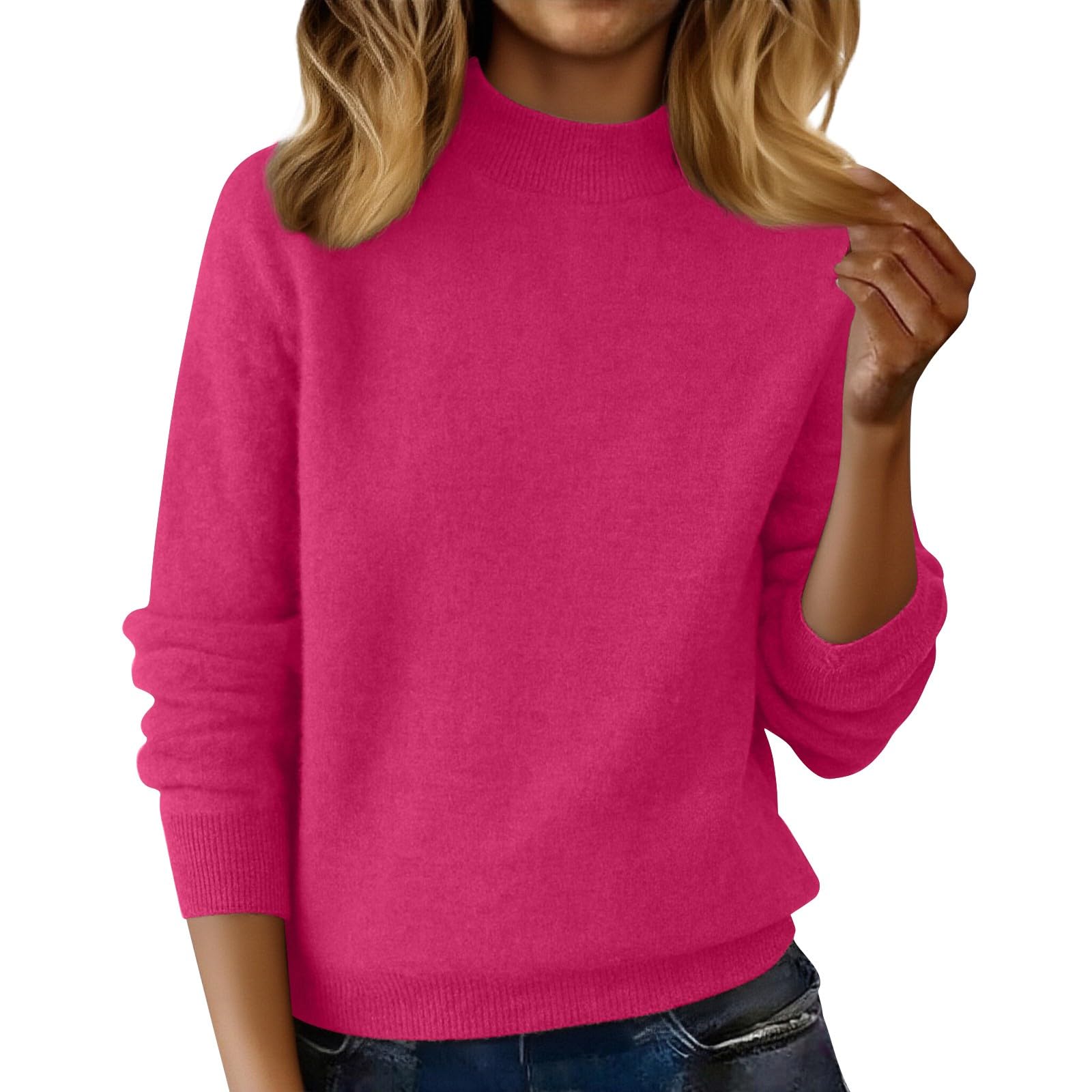 Cashmere Sweaters for Women Crewneck Long Sleeve Work Business Casual Basic Slimming Tops 2025 Winter Outfits