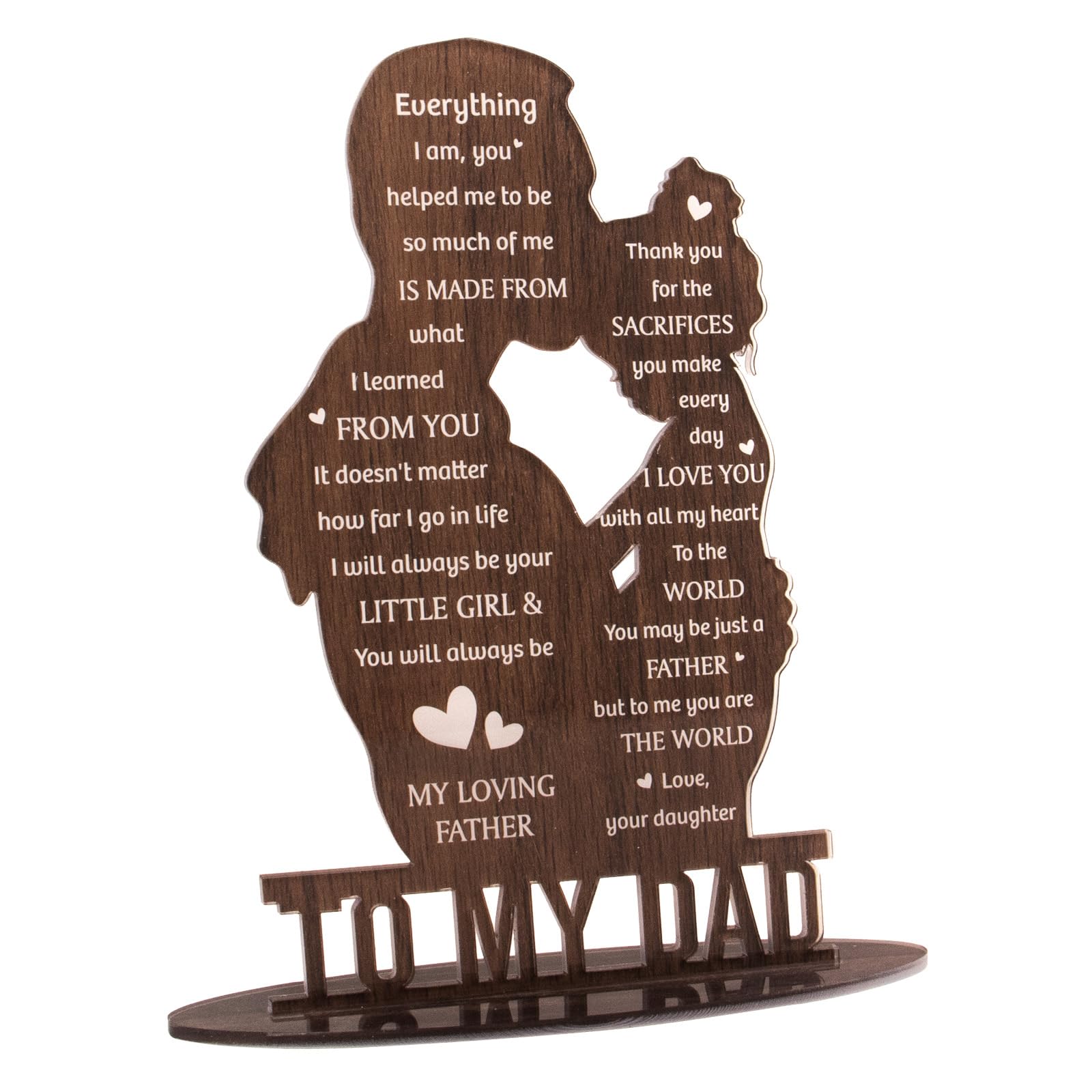 Dad Gifts from Daughter Dad Birthday Gifts Acrylic To My Dad Fathers Day Presents for Dad My Loving Father Plaques for Birthday Christmas (Dad Gift from Daughter)