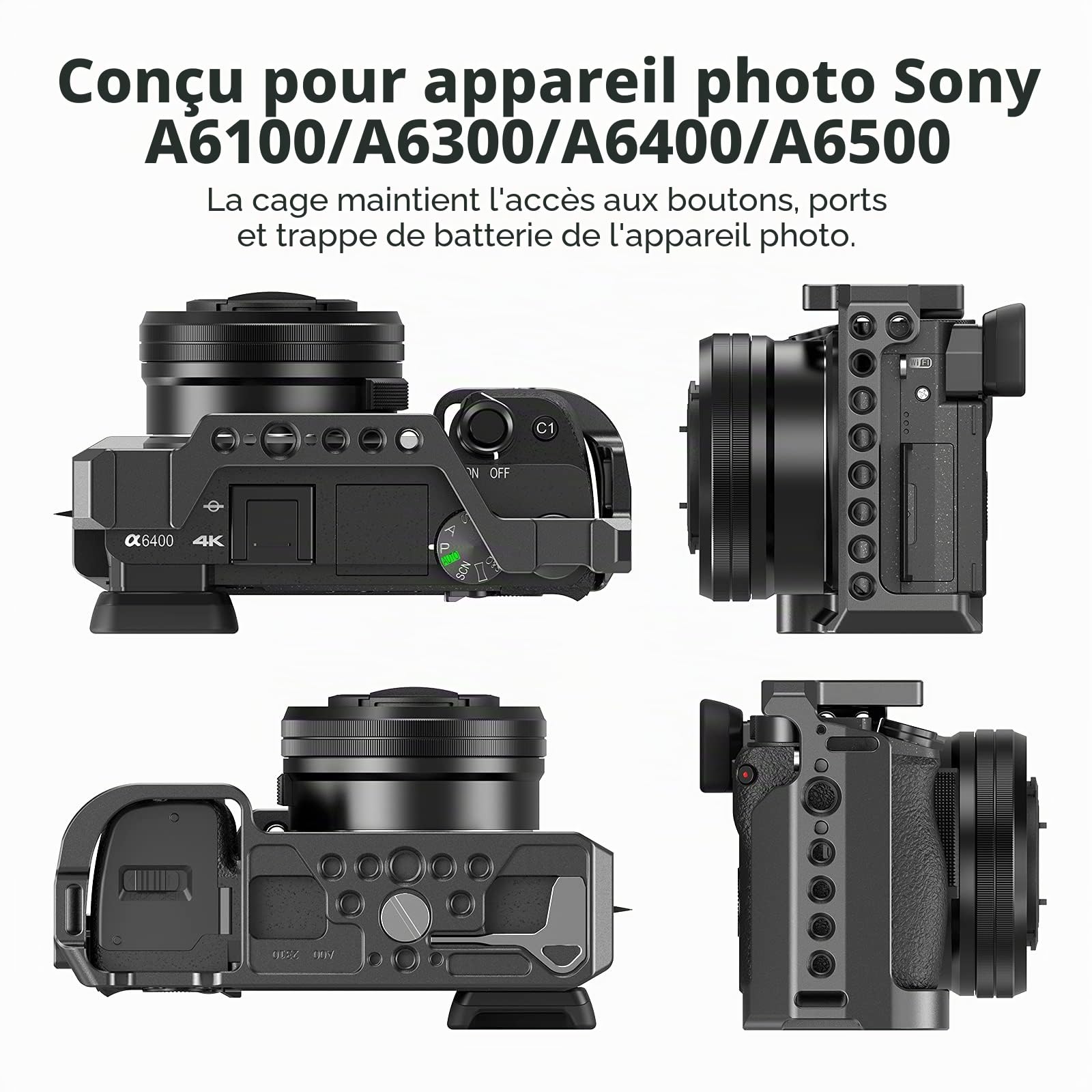 SMALLRIG Camera Cage pour Sony A6100 / A6300 / A6400 / A6500 - CCS2310B