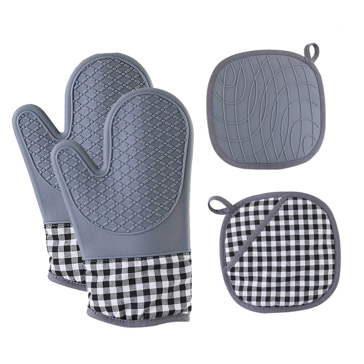 Manique de Four Isolée en Silicone, Lot de 1 Set de Set, Épaisse