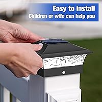 Vista 4 de VOLISUN - Faroles solares para postes de 4x4/6x6, para cercas de madera/vinilo, para patio/jardín, blanco cálido con 2 modos de iluminación