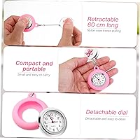 Vista 9 de Reloj de solapa para enfermera - Reloj retráctil con clip con bonito diseño de flores para médicos