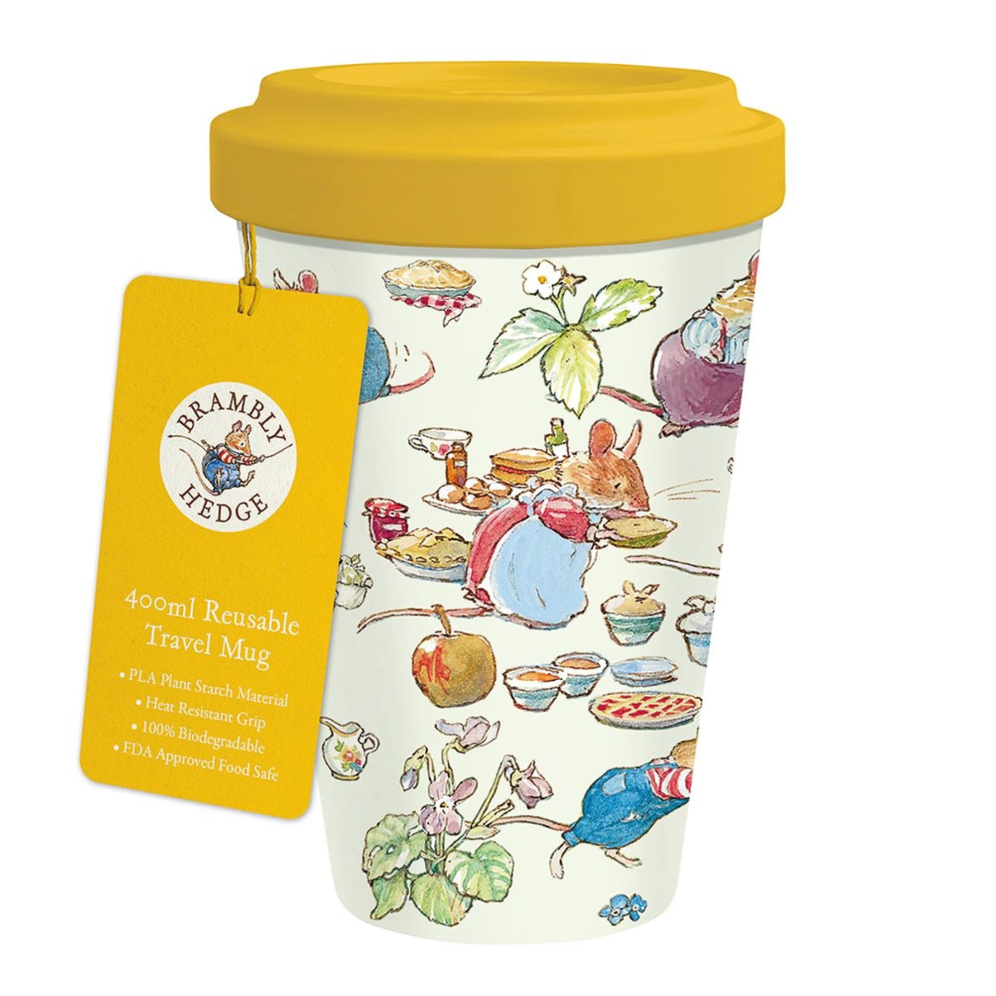Museums & Galleries 400ml Reusable Travel Mug - Brambly Hedge 'Spring Picnic' Design - Sustainable Kitchenware Gift Idea