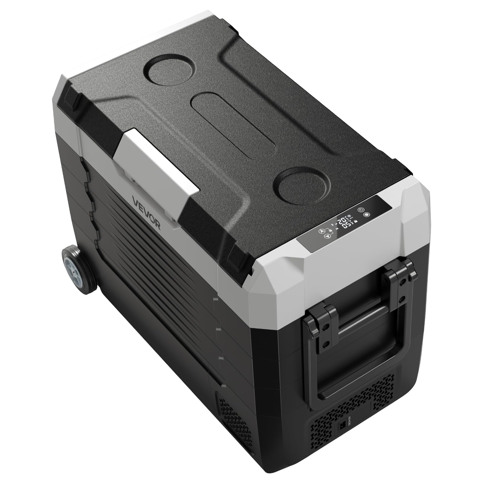 VEVOR Réfrigérateur Portable à Compression 45 L, Glacière Électrique DC 12/24 V et AC 100-240 V, pour Camping Pêche Caravane, Mini Frigo Voiture à Double Zone, -20 à 20 °C, Contrôle via Application
