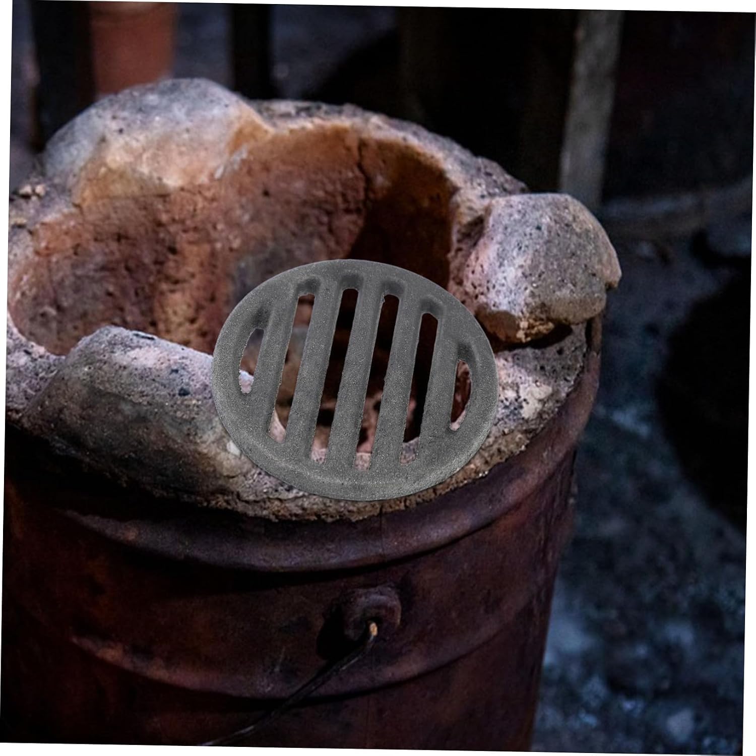 Fire Grate for Stove and Fire Pit, Iron Alloy Ash Blocker