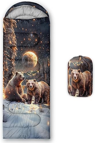 Miniatura 10 de AILONEN Saco de dormir para niños y niñas, adultos, para acampar al aire libre, senderismo, viajes, bolsa de dormir con bolsa de transporte