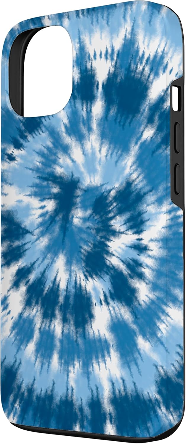 Matching Indigo Blue Spiral Tie Dye Hippie Gradient Pastel Case for iPhone 13