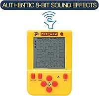 Vista 2 de Llavero de Juego de Pac-Man Mini Arcade – Juego LCD portátil con juego clásico de PAC-Man y sonidos, juguete de juego portátil retro, coleccionable