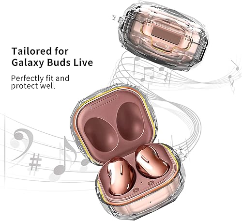 Miniatura 2 de Funda protectora para Samsung Galaxy Buds 2 (2021)  Galaxy Buds Pro  Galaxy Buds Live (2020) con mosquetón llavero policarbonato duro a prueba de