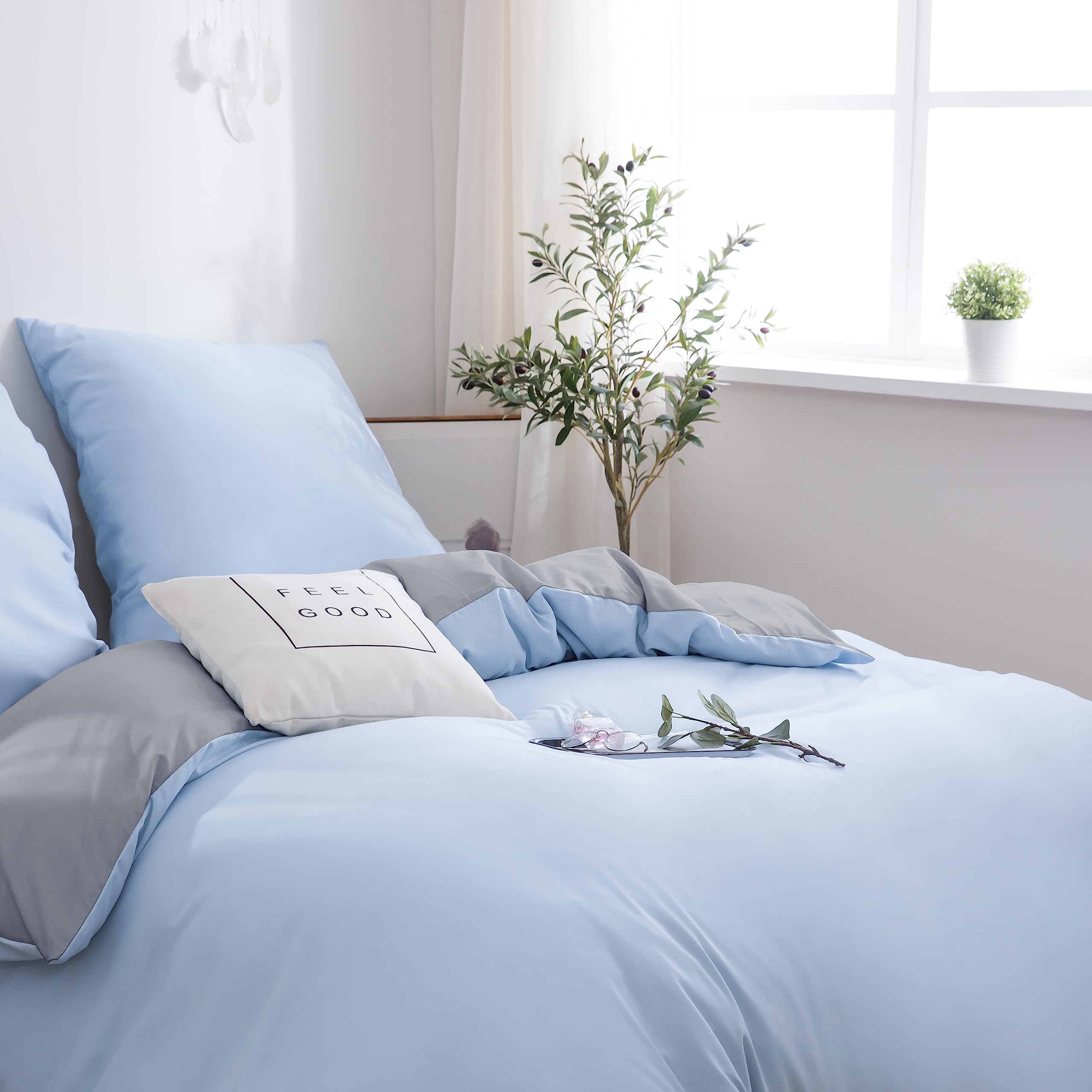Housse de couette anti-glissement microfibre avec zip 155x200 cm