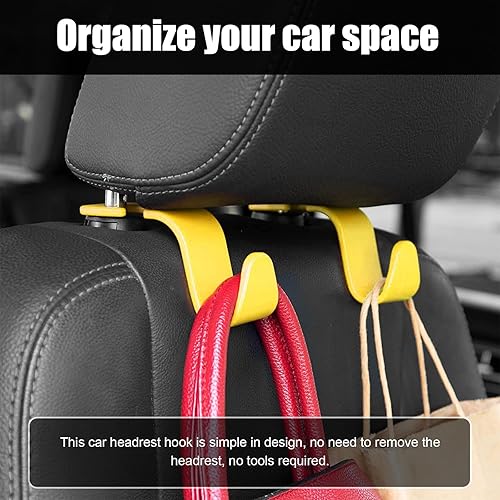 Miniatura 6 de Ziciner 4 ganchos para reposacabezas de asiento de automóvil, organizador de almacenamiento de ganchos para asiento trasero, accesorios universales