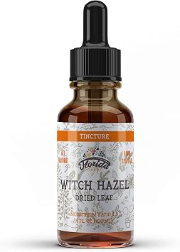 Witch Hazel Alcohol Free Tincture, Witch Hazel Leaf Extract Hamamelis Virginia Herbal Supplement, Non-GMO in Cold-Pressed Organic Vegetable Glycerin, 700 mg, 4 oz 120 ml