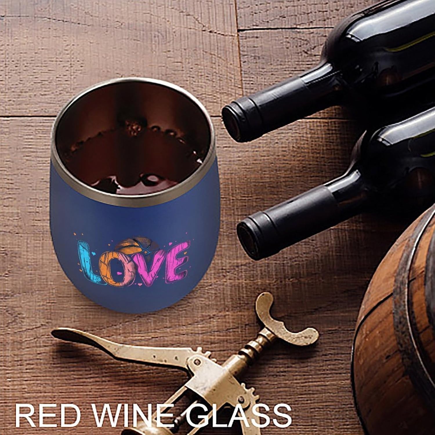 Love Basketball Gift Cute Stainless Steel Tumbler Lightweight Wine Tumbler 12 Oz Insulated Travel Cup with Lid for Home Office