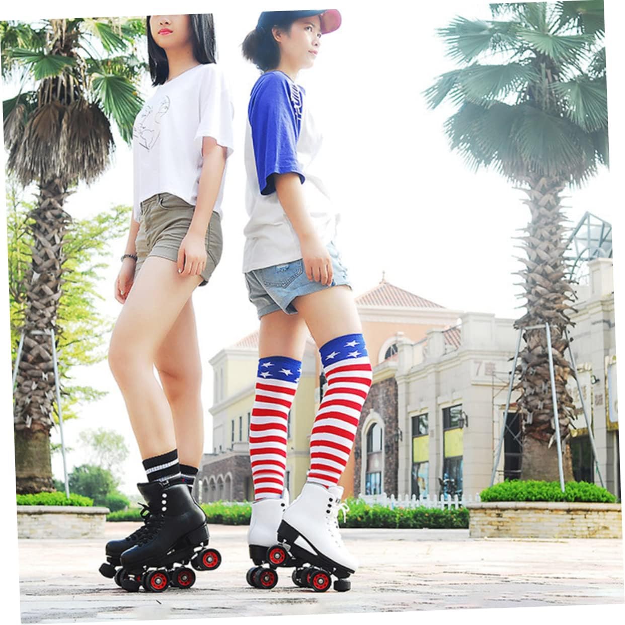 1set Double-row Roller Skating Wheels Hardness Replacement Wheels for Outdoor Use Pu Material for Skates Skateboards Tool