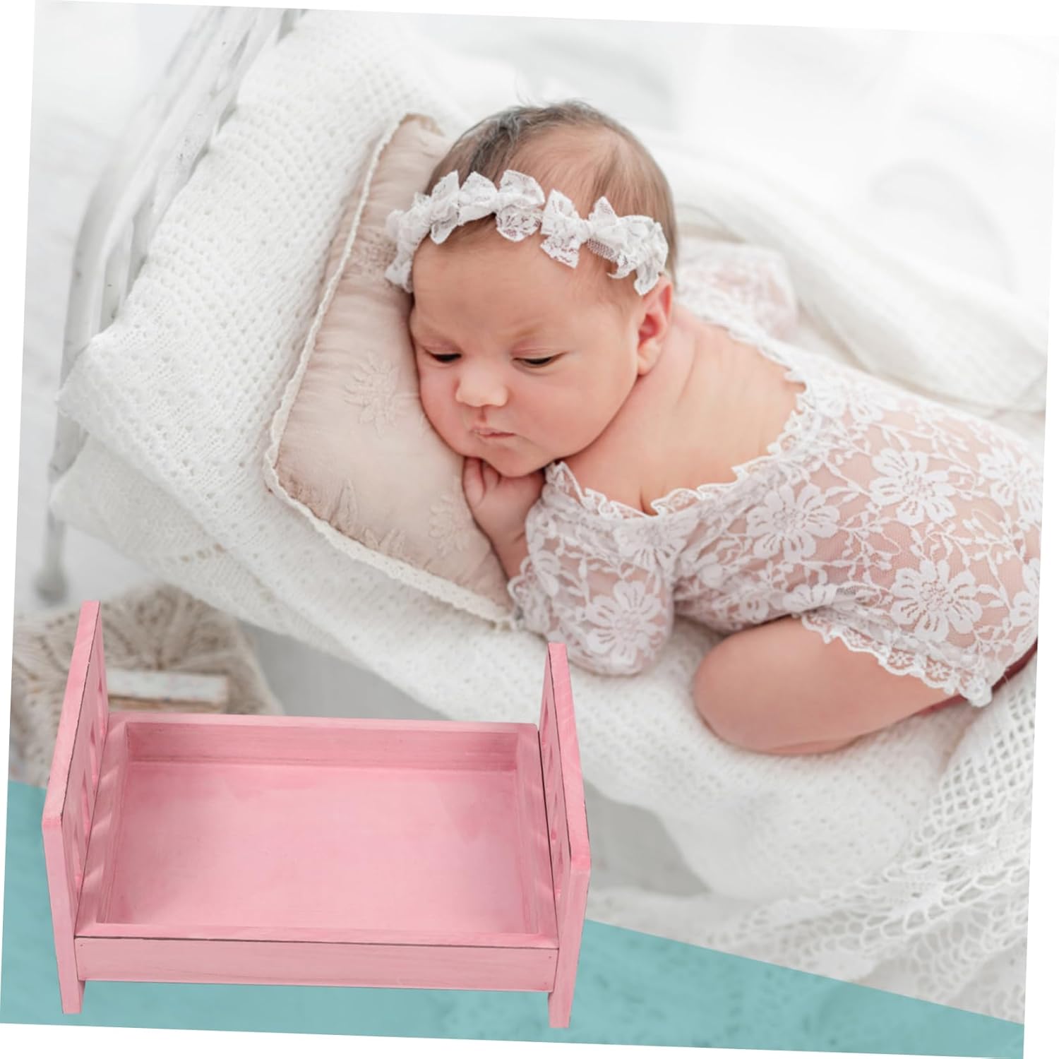 Newborn Photography Props Solid Bed Photo Prop for Chic Nursery Decor Elegant Design Dimensions for Capturing Newborn Moments for Photography