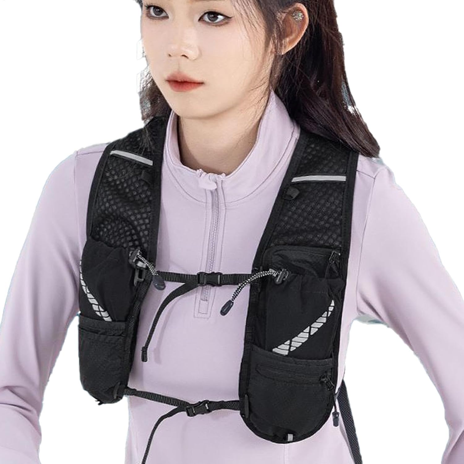 Running Water Vest-Lightweight Insulated, Reflective Safety Hydration | with Adjustable Chest Waist Straps