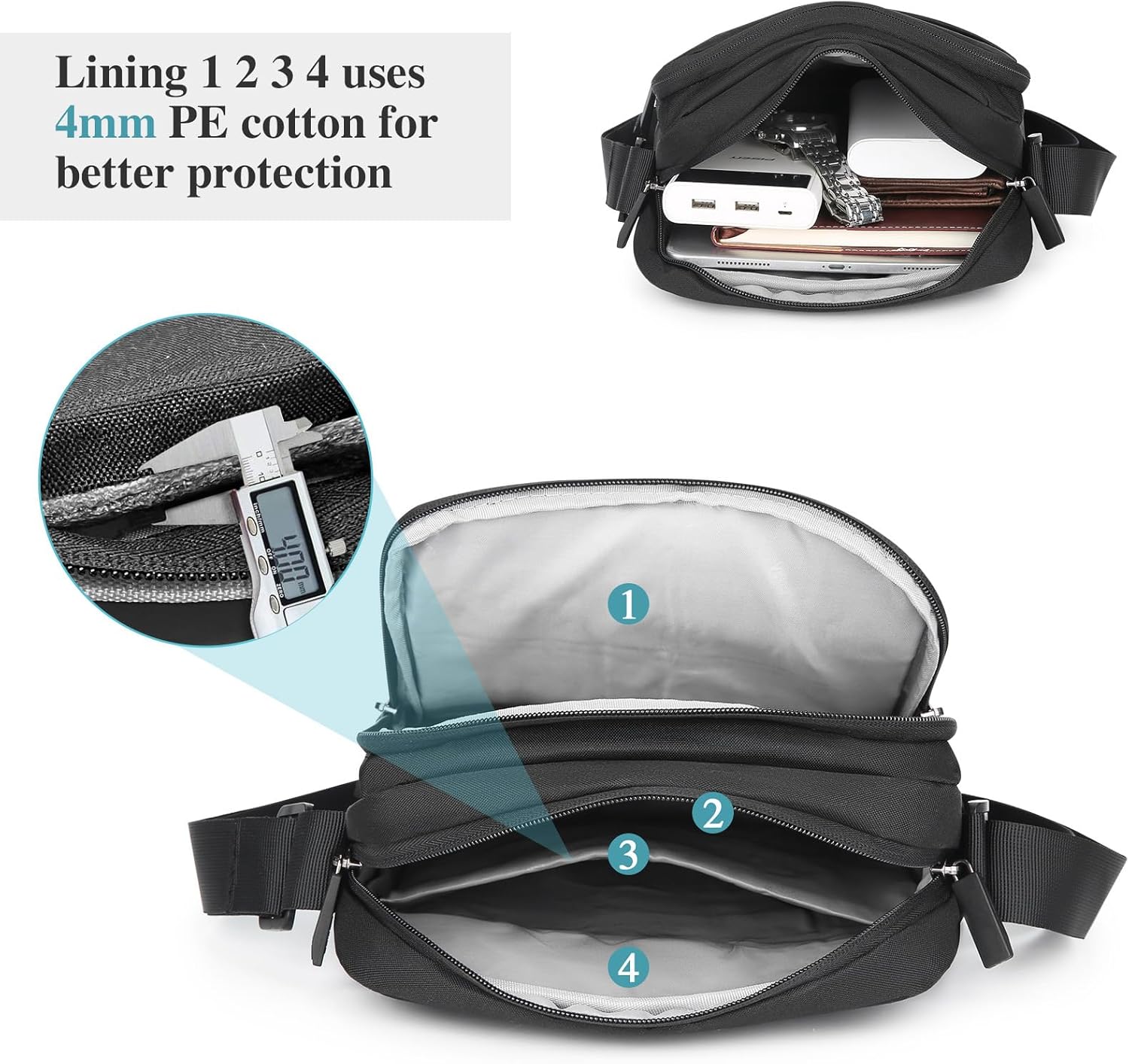 BAIGIO Small Messenger Bag for Men Shoulder Bag Crossbody Man Purse for Men Mini Ipad Bag Satchel Sling Bag Casual Business - Image 5