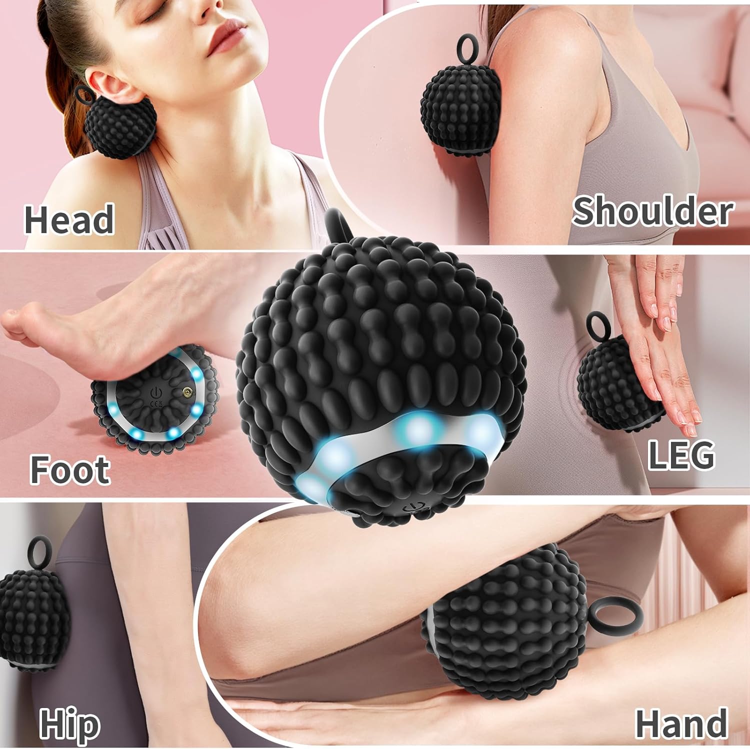Physical Vibration Therapy Ball, Rechargeable Vibrating Massage Ball 4-Speed Mode, Hand Therapy Balls, Relief Hand Tremors (Parkinson), Stress Relief, Gifts for Parkinson's Patients