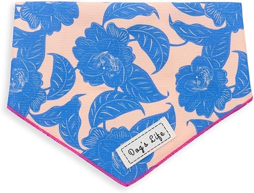 Dog's Life Violet Peonies Bandana, Small, 06 Pink