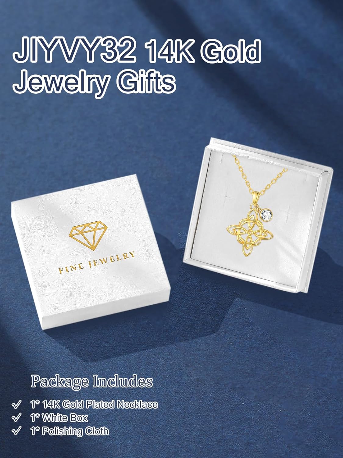 Witches Knot Necklace for Women, 14K Gold Celtic Knot Cross Jewelry with Triquetra Trinity with Birthstone Pendant, Birthday Witchy Spiritual Gifts for Her Wife Mom Grandma, 18+2 Inch Chain - Image 7