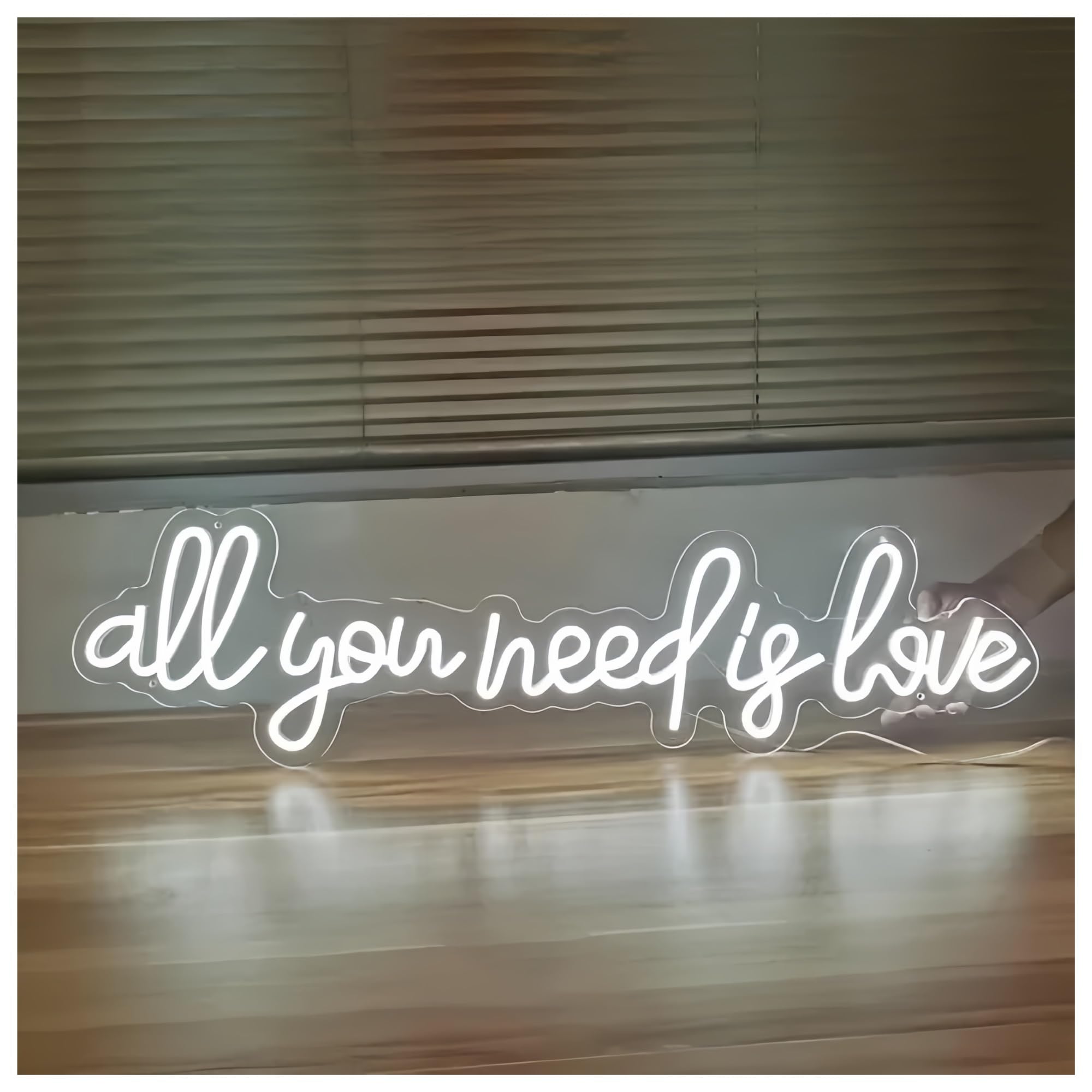 Shouxi D Sign Lamp All You Nee Is Love Neon Sign Art Home For Wedding Bar Bachelor Party Bedroom Aesthetic Wall Ecor 56X16cm(D)
