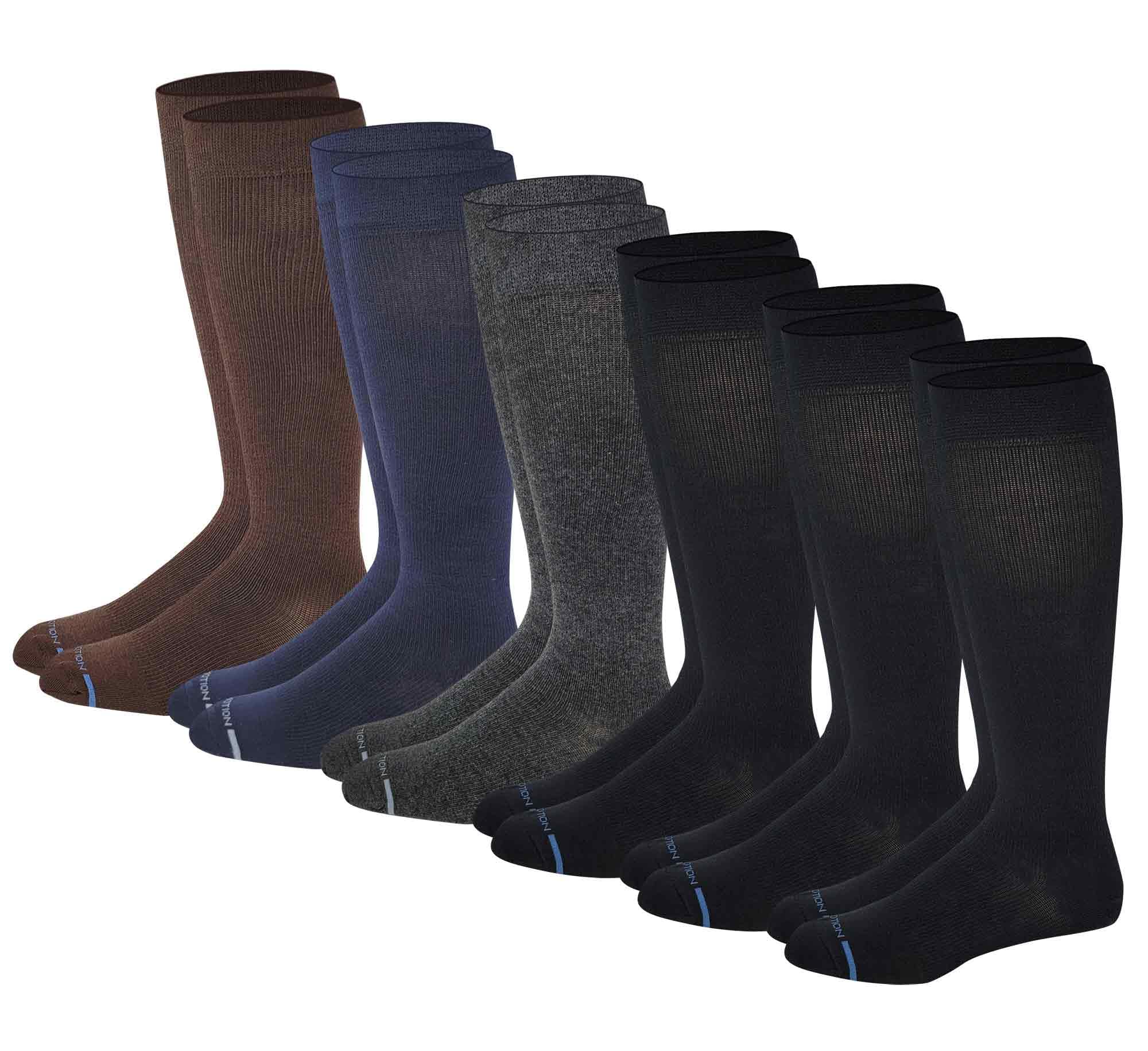 Dr. MotionDr. Motion Men 6 pairs pack everyday compression knee high socks