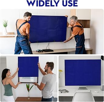 Wibeelee TV Cover for Moving 70-75 Flat Screens Dust & Anti-Scratch TV Screen Protector Cover with Bottom Strap for Moving, Painting, Renovation, Pet Scratch Prevention & Furniture Protection(Blue)