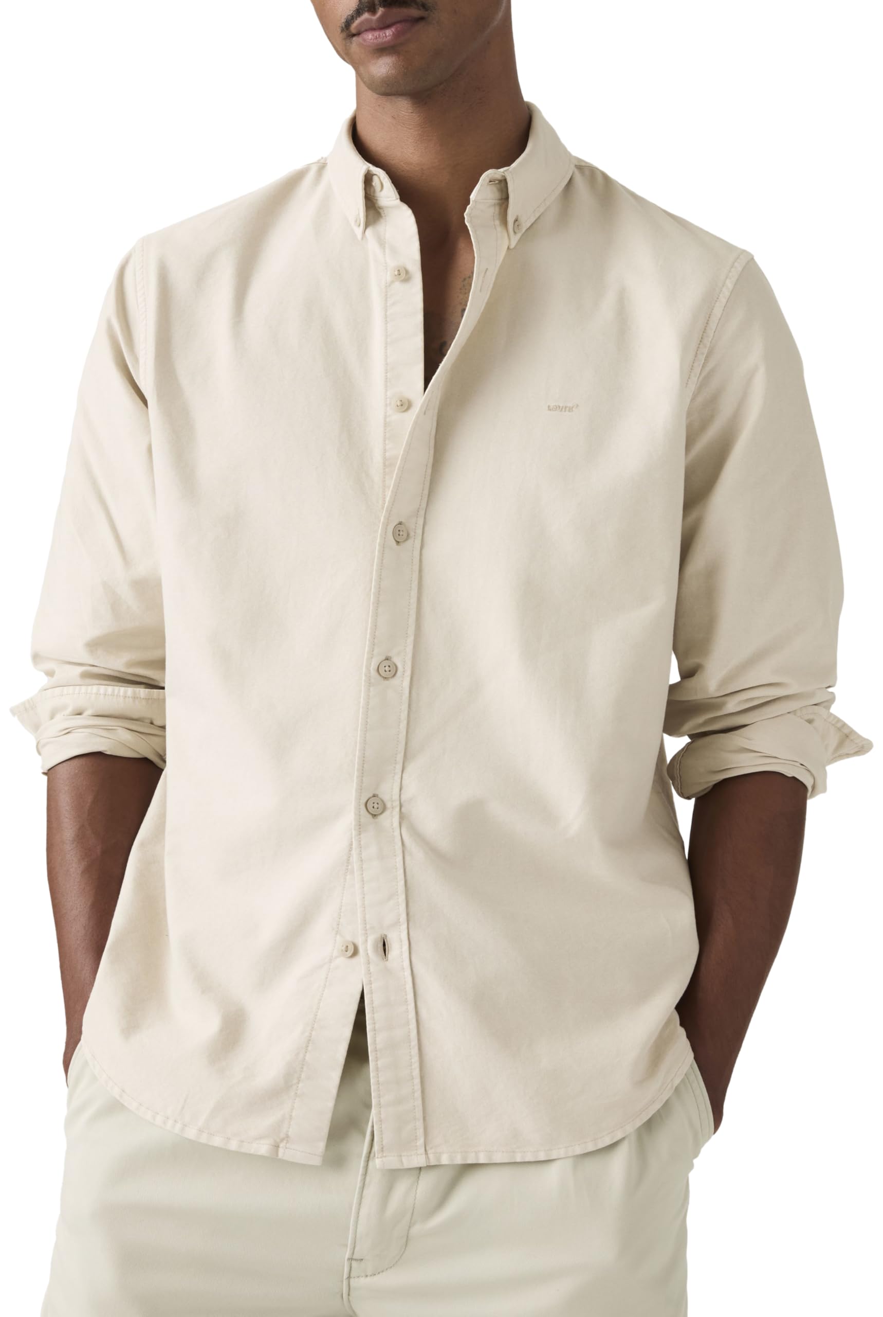 Levi's Relaxed Oxford Shirt With Button-Down Collar Men's Beige Large