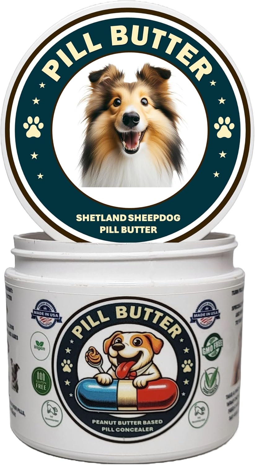 Sheltie Pill Treats Non-Sticky Peanut Butter Paste for Dogs (60 Servings +100 Breeds)