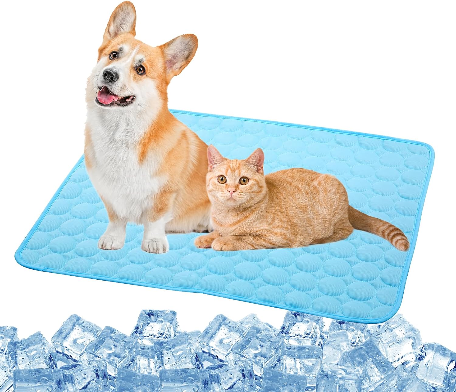 Tapete refrescante para perros, gatos, tapete de cama reutilizable para mascotas, tapete de seda de hielo lavable, tapete de refrigeración para