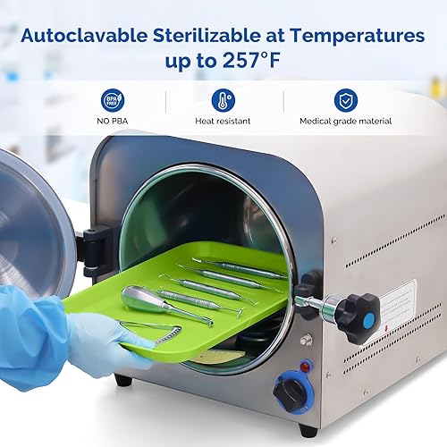 Miniatura 68 de JMU Bandejas dentales autoclavables, bandejas de plástico dentales para instrumento blanco, 13.25" X 9.75", tamaño B