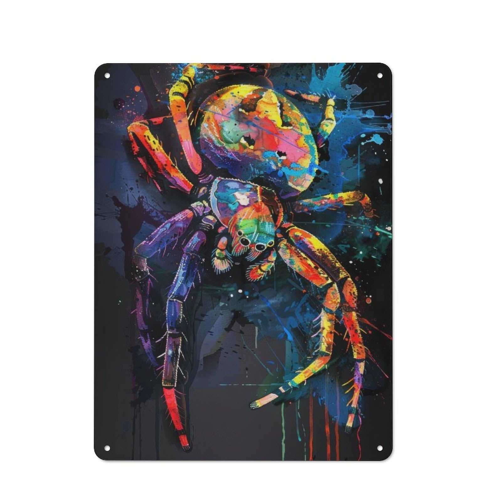 Junmoney Spider Popart Painting For Café Or Restaurant, Vintage Metal Sign 40X30cm, For Vintage Wall Decor Fans, For Cafés, Pubs And Restaurants