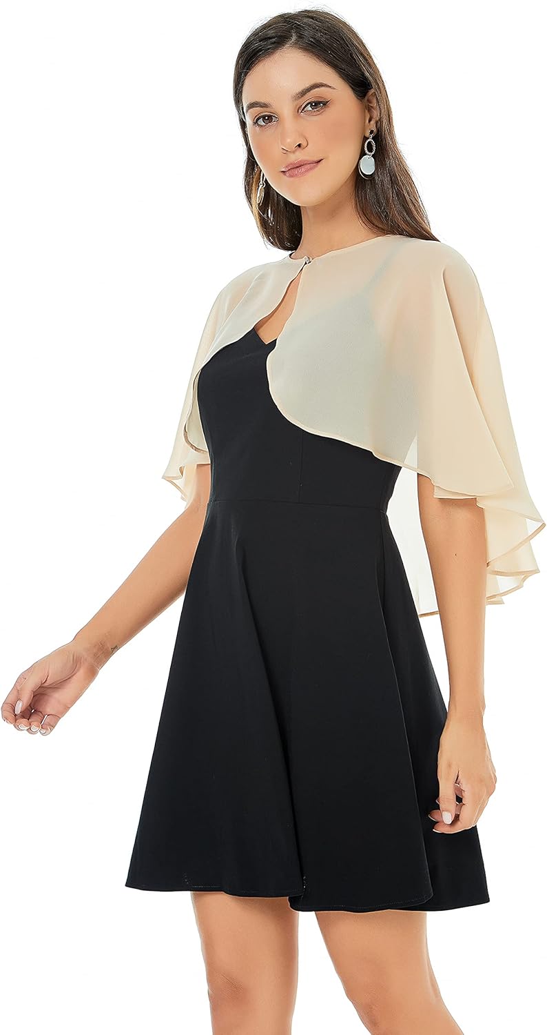 Shawl and Wraps for Evening Dress Chiffon Shawls Wedding Shrug Guest Bridesmaid Cape Scarves for Womens - Image 2