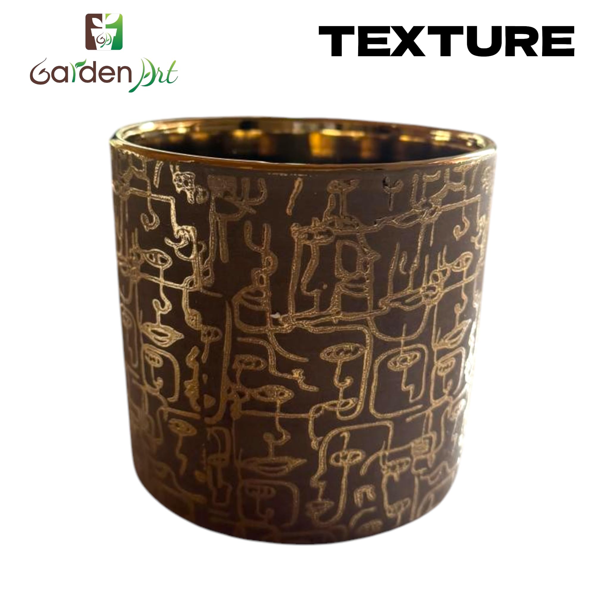 Sand & Gold Ceramic Pot - Home & Office Decor -7 Sand & Gold Ceramic Pot - Home & Office Decor -7