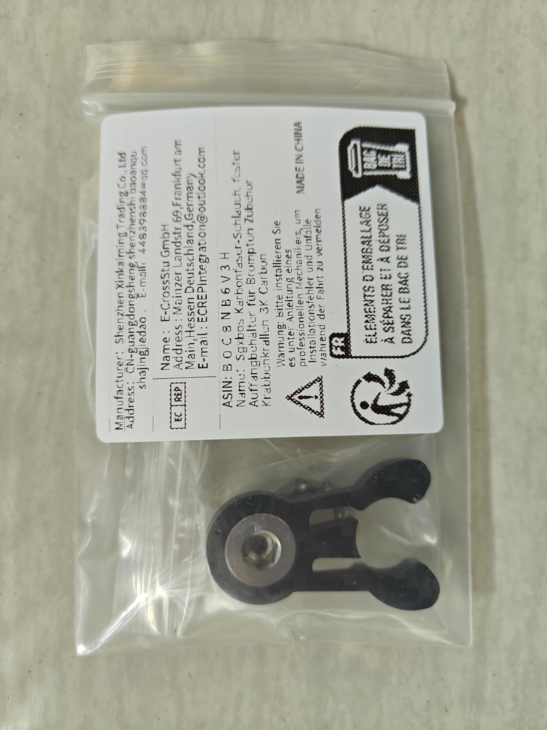 Carbon Fiber Head Tube Fixed for Brompton Catcher Accessory Crab Claws 3K Carbon