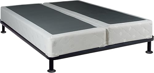 Miniatura 9 de Base de somier tradicional dividida de madera de 8 pulgadas para juego de colchón, tamaño Queen, beige