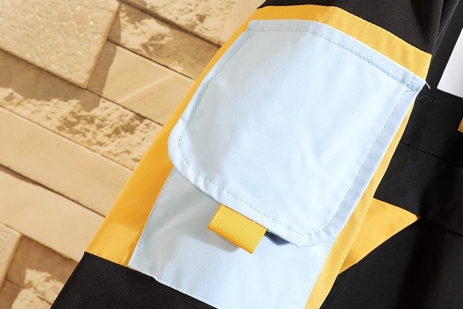 GURUNVANI Casual Hoodie Long Sleeve Hooded Jacket Color Block Pullover