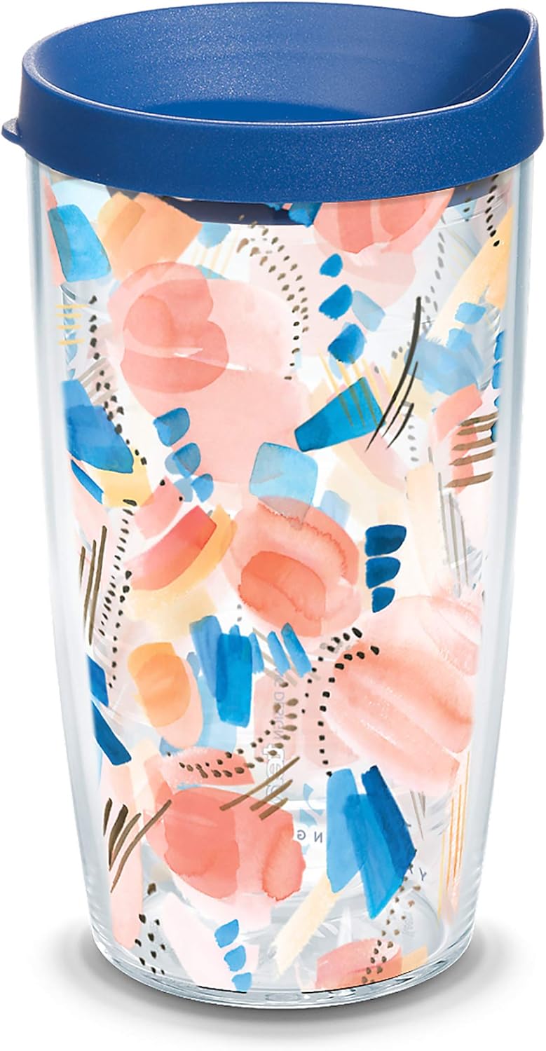 Tervis Yao Cheng - Sand and Sea Made in USA Double Walled Insulated Tumbler Travel Cup Keeps Drinks Cold & Hot, 16oz, Classic