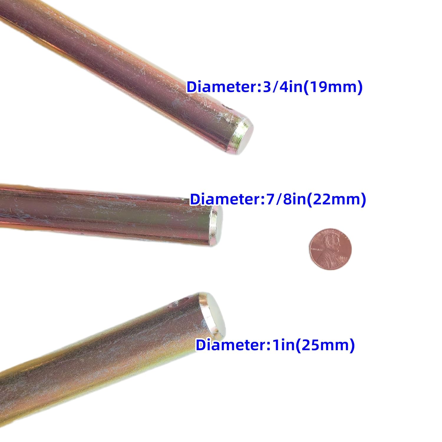 Heavy Duty Hitch pins, Spring Steel Belt Chain Trailer pins + Lynch pins, for Hook and Shaft Connection (Dia.:1in(25mm))
