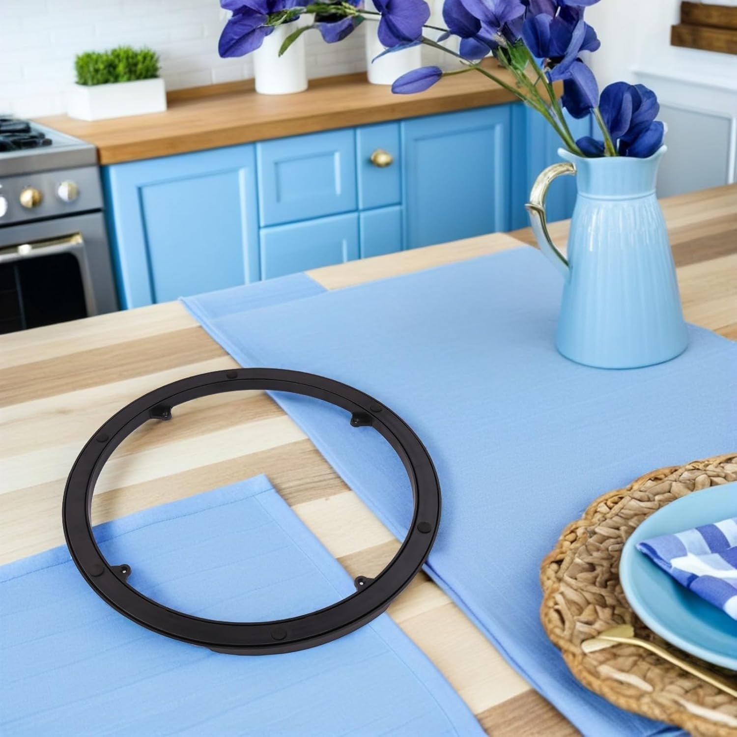 40cm Quiet Rotating Turntable Base with Wear-Resistant Round Swivel Tray for Crafts Displays and Furniture General Turntable Installations