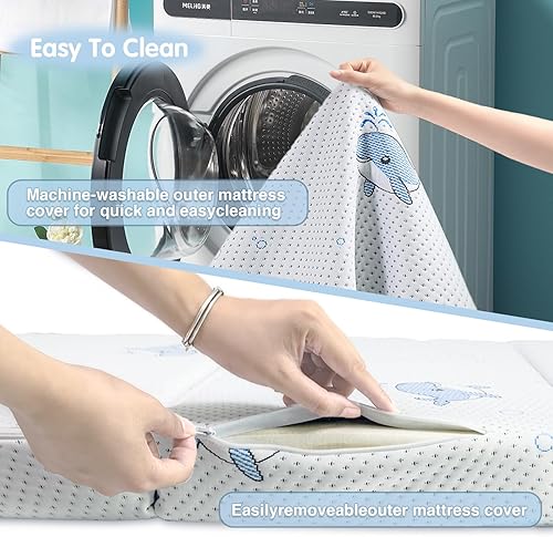 Miniatura 6 de Colchón triple Pack and Play, colchón de 38 x 26 x 3 pulgadas, suave y firme plegable de espuma viscoelástica para Pack N Play, colchones Pack N
