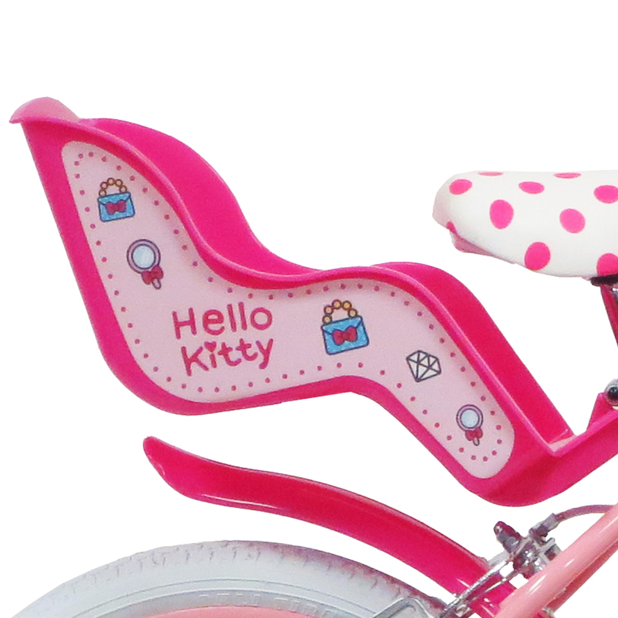 Denver Bike Bicicletta Bambina 16 Pollici Licensed Hello kitty, 4-6 Anni, Rotelle Removibili, Freni Caliper Anteriore/Posteriore, Telaio Acciaio, Ruote Gonfiabili, Trombetta e Portabambola